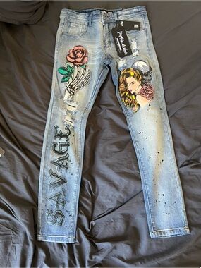 Mens motive denim jeans